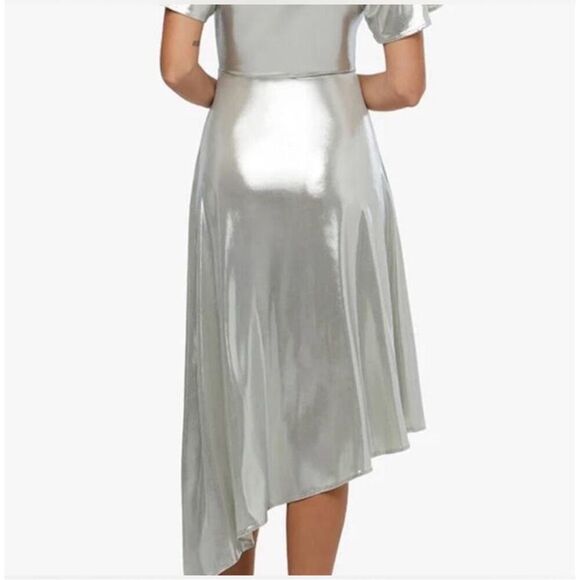 We Wore What Silver Asymmetrical Cutout Dress Size XS New - Picture 3 of 8